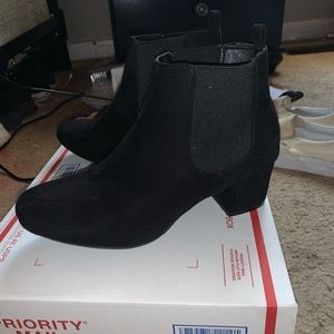 Black suede ankle boots